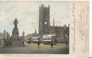 Lancashire Postcard - Cathedral & Cromwell Monument - Manchester - Ref ZZ5346