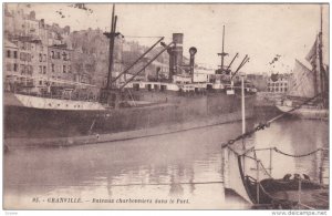 Bateaux charbonniers dans le Port, GRANVILLE (Manche), France, PU-1926