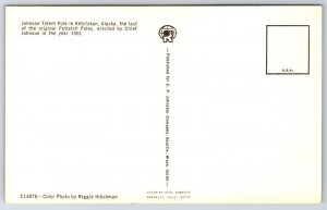 Native Americana~Ketchikan Alaska~Chief Johnson Totem Pole~Vintage Postcard