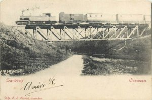 Netherlands Overveen Zanderij train bridge postcard