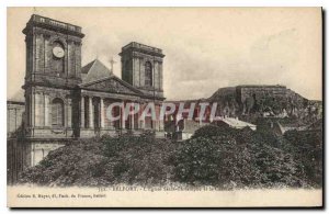 Old Postcard Belfort Church of Saint Christopher and the Chateau