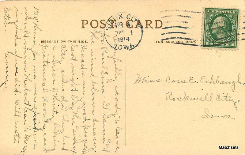 1914 Grace M.E. Church SIOUX CITY IOWA Postcard 8814