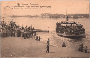 Belgium Antwerp Anvers Boot Prinses Charlotte Vintage Postcard 03.20