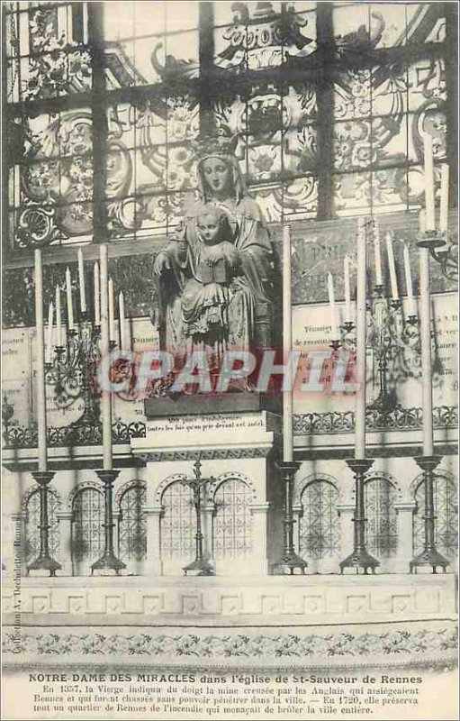 Old Postcard Our Lady of Miracles in the Church of St Savior reindeer