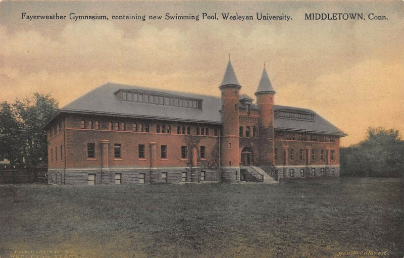 Fayerweather Gym, Wesleyan University, Middletown, CT., Early Postcard, Unused 