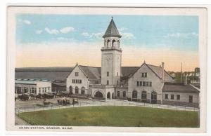 Union Railroad Depot Bangor Maine 1922 postcard