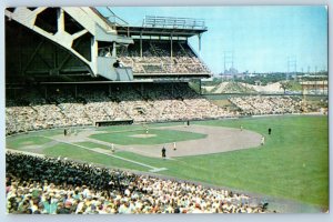 1960 Milwaukee Wisconsin Postcard County Stadium Baseball Building Ball Game