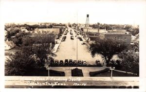 Pocahontas Iowa~Main Street Looking South from Building~Water Tower~1940s RPPC