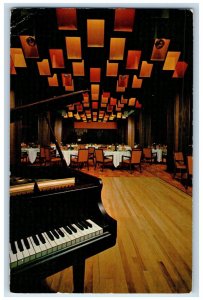 1967 Hotel Vancouver Hilton Room Grand Piano Interior Convention Canada Postcard 