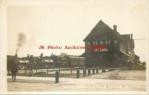 Depot, Iowa, Eagle Grove, RPPC, Chicago Northwestern Railroad Station