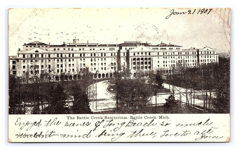 The Battle Creek Sanitarium Battle Creek Mich. Michigan c1907 Postcard