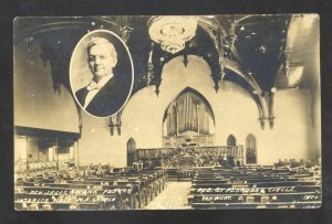 RPPC VAN WERT OHIO METHODIST EPISCOPAL CHURCH INTERIOR REAL PHOTO POSTCARD