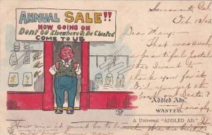 Man In Storefront Annual Sale 1905