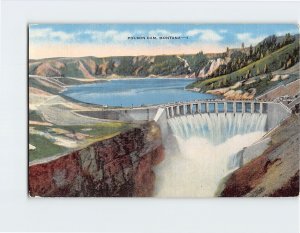 Postcard Polson Dam Polson Montana USA