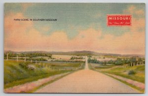 Farm Scene in Southern Missouri US 65 and 60 Postcard G24