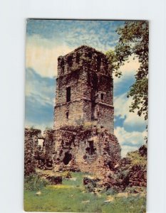 Postcard Ruins of the tower of the Cathedral in Old Panama City Panama