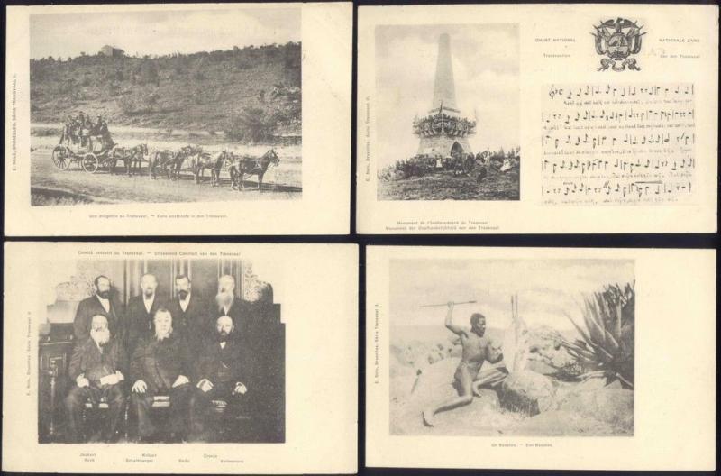 BOER WAR, Lot of 6 Postcards, Transvaal, Hymne, Paul Kruger (1899)