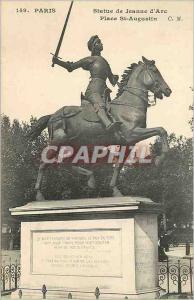 Old Postcard Paris Statue of Joan of Arc Place St Augustine (map 1900)