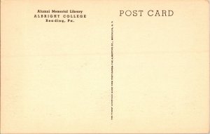 Alumni Memorial Library, Albright College Reading PA Vintage Postcard P60
