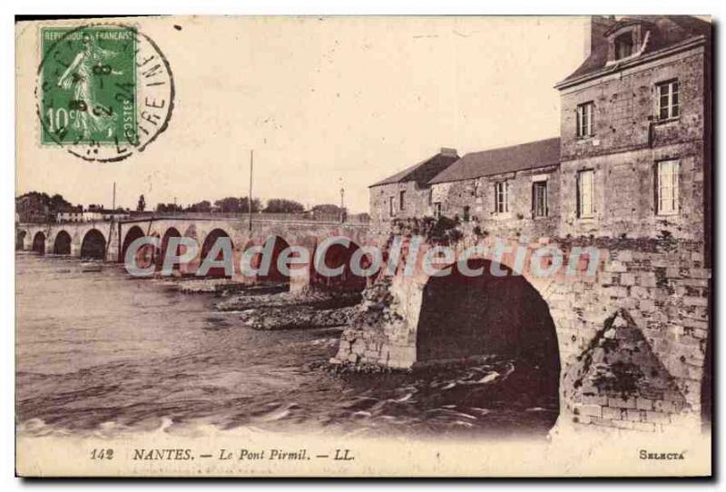 Postcard Old Bridge Nantes Pirmil