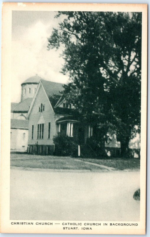 x4 SET c1950s Stuart, IA West Main St Downtown Churches School IOOF Theatre A146