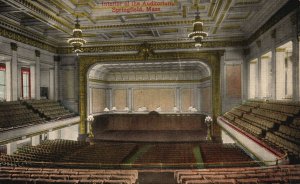 Vintage Postcard 1917 Interior Of Auditorium Springfield Massachusetts TSN Pub.