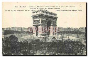 Old Postcard Paris Arc de Triomphe and Panorama Place de l'Etoile