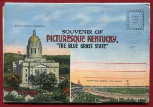 Picturesque Kentucky Blue Grass State postcard folder #4 