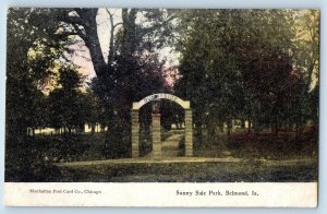 Belmond Iowa IA Postcard Sunny Side Park Entrance Scenic View Trees c1910's