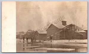 K44/ Interesting RPPC Postcard c1910 Ice House Harvest Ramp Occupational 386