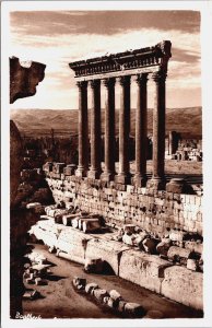 Lebanon Baalbek The Six Columns Of Jupiter Temple Vintage RPPC C119
