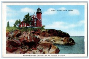 c1930's Lighthouse Michigan Copper Country In The Land of Hiawatha Postcard 