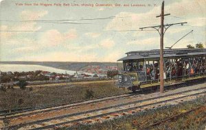 Streetcar Niagara Falls Belt Line Queenston Ontario Lewiston NY 1908 postcard