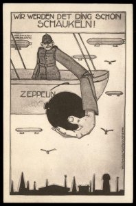 Germany WWI Zeppelin Patriotic Bowling Humor Cover USED 97810