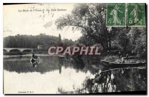 Old Postcard The Banks of the Yonne A Small Boat Barbison
