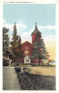 Clifton Springs New York~Methodist Episcopal Church~Unpaved Street in Front~&...