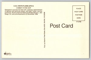 Postcard US Navy Ship - USS White Plains (AFS-4) - Combat Shore Ship