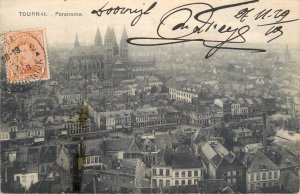 Belgium Tournai panorama cathedral  1919