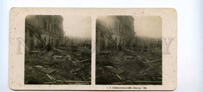 254661 Italy MESSINA Earthquake disaster 1908 year STEREO