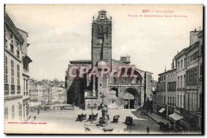 Toulouse - Place and Cathedrale Saint Etienne - Old Postcard