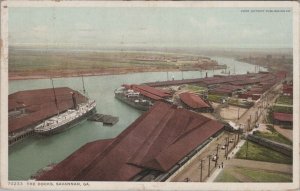 Postcard The Docks Savannah GA Georgia 1919