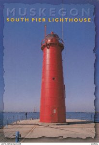 South Pier LIGHTHOUSE , Muskegon , Michigan . 1970-80s