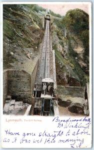 LYNMOUTH, DEVON  England   CLIFF RAILWAY  Incline Railroad  1903  Postcard