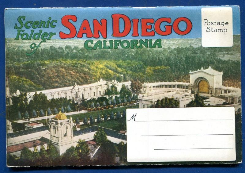 San Diego California postcard folder 1920s