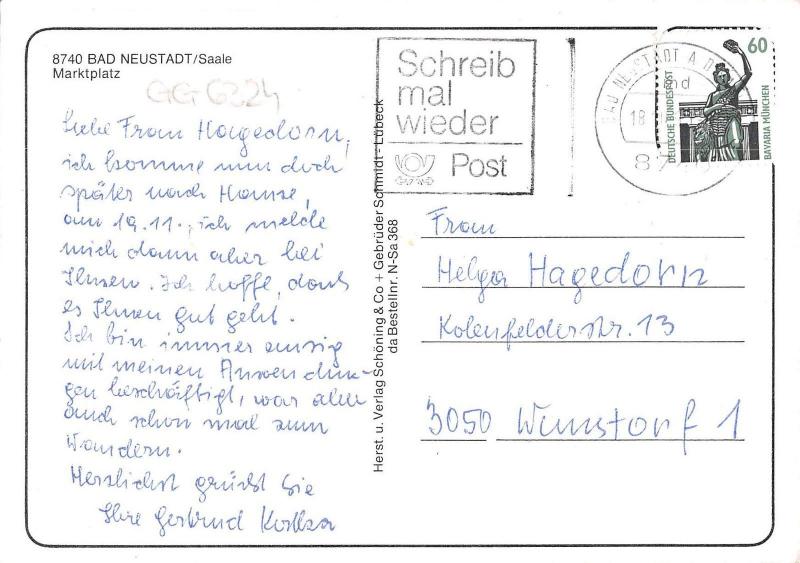 GG6324 bad neustadt saale marktplatz    germany