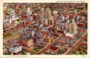 Oklahoma Aerial View Of The Heart Of Oklahoma City Curteich
