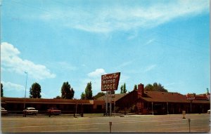 Vtg Show Low Arizona AZ Round Up Motor Lodge 1950s Unused Chrome Postcard