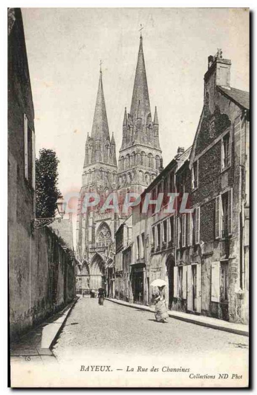 Old Postcard Bayeux Rue Des Canons