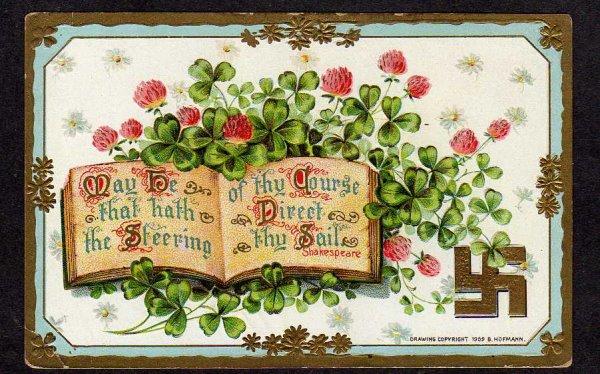 Shakespeare Quote Postcard Clover Good Luck Emblem 1909 B  Hofmann  PC