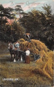 Lot349 christmas types loading the cart with hay greetings